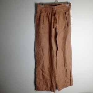 Athleta Cabo Linen Textured Wide Leg Pant Size 4